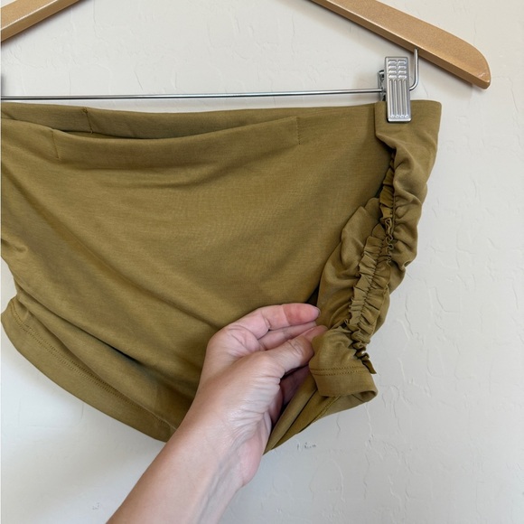 Anthropologie Celadine Gabbie Strapless Tube Top Ruched Maxi Skirt Set Bronze - Picture 12 of 12